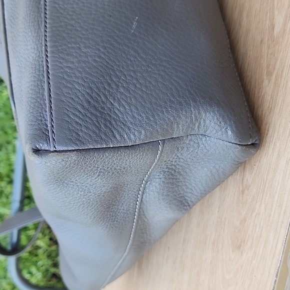 Tory Burch Gray Pebble Leather Tote Bag shoulder bag - Picture 8 of 15